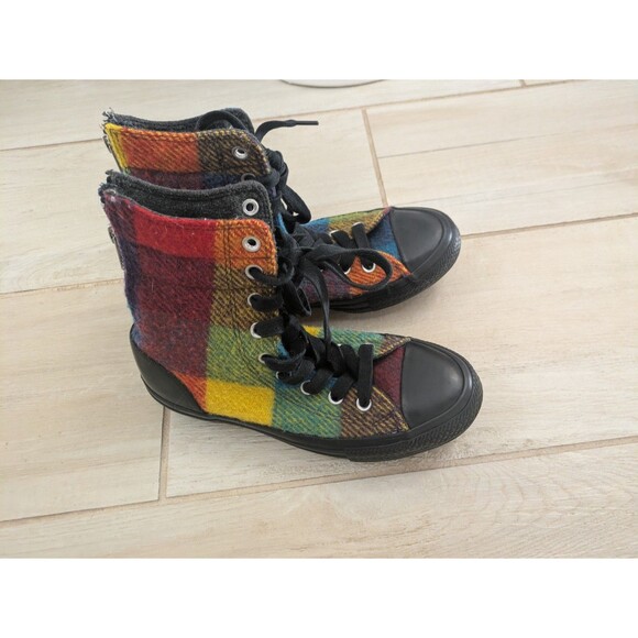 Converse Chuck Taylor Woolrich Wool Multicolor Plaid High Top Women Size 6 - Picture 4 of 6